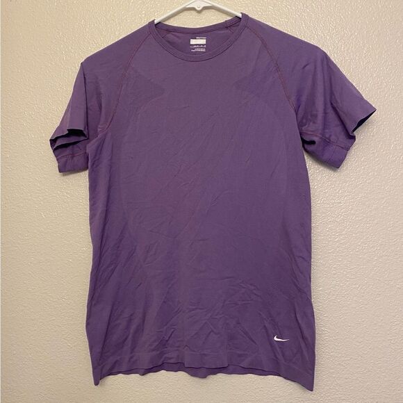Nike purple lavender stretchy racer running dri fit compression fitted t shirt M - Picture 1 of 9